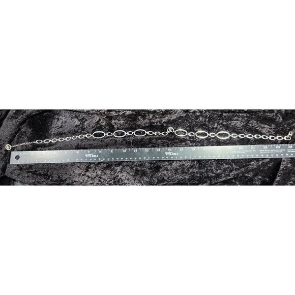 Crown Trifari Long Chain Necklace Wide Oval Link Silver-Tone 25" - Picture 4 of 4